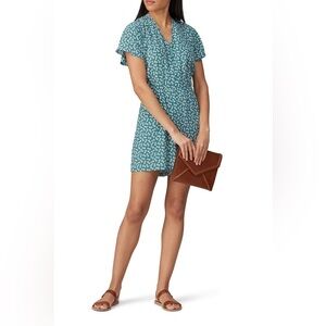 Rails Short Sleeve Sophia Romper in Teal Lotus Floral Size Small RTR